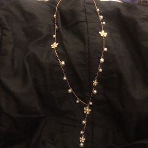 COPY - NWT necklace. Gold chain with pearls and white enamel